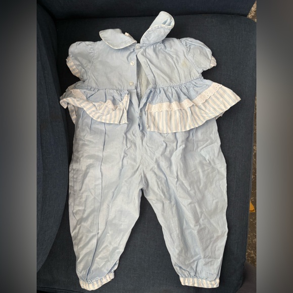 Blue Ruffled Kids One Piece - Picture 2 of 2